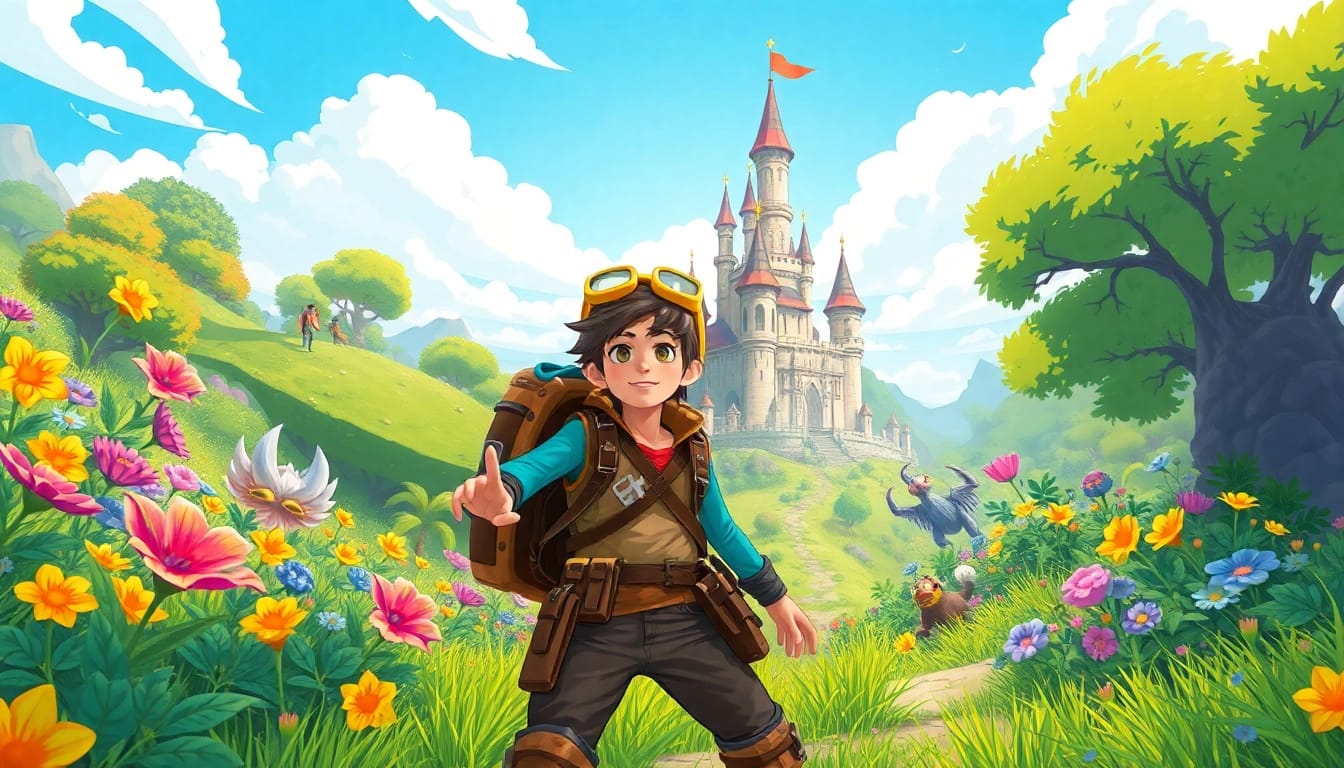 A character embarking on an exciting adventure in the vibrant world of yono game.
