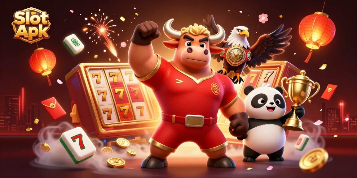 Experience the thrill of Slot Apk with vibrant reels, jackpots, and casino-themed elements in this dynamic illustration.