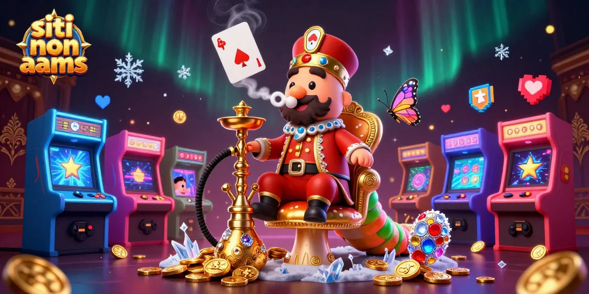 Scommetti con i siti non AAMS in un'illustrazione 3D di un bradipo maestro del narghilè tra macchine da gioco e simboli del poker.