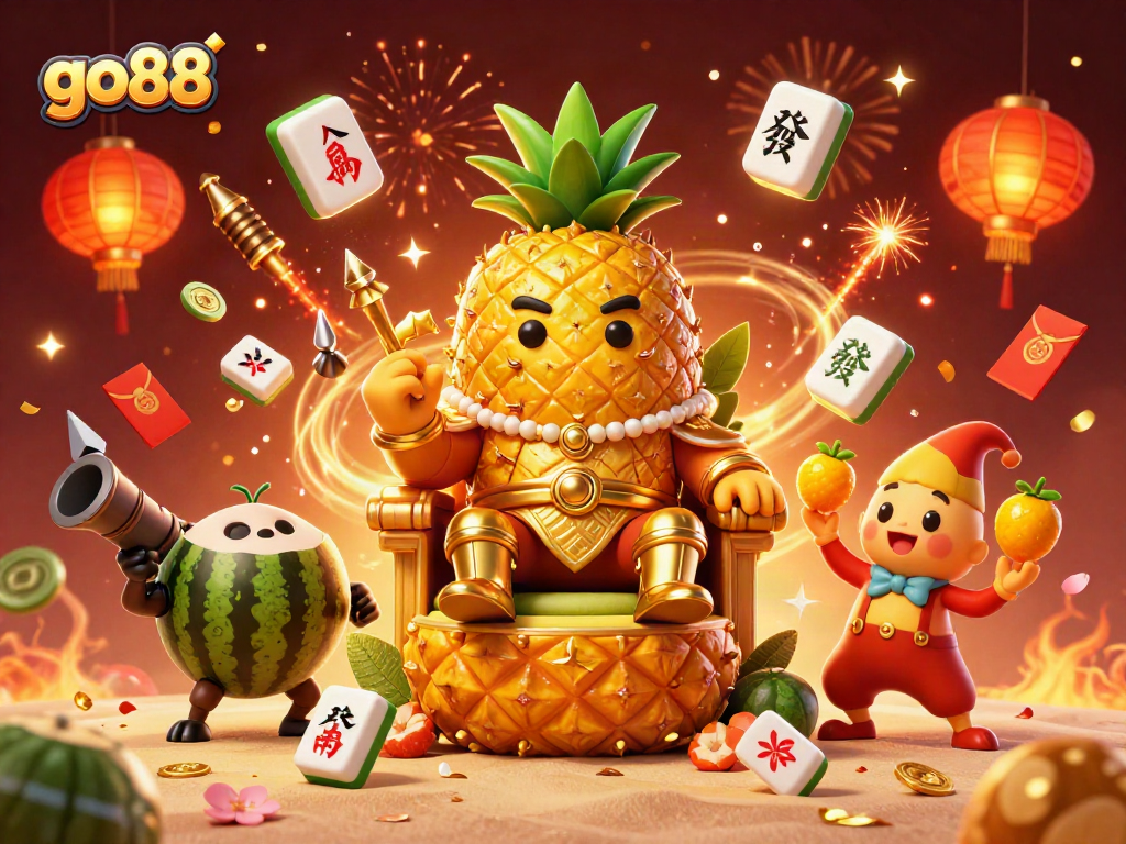 Engage in thrilling gameplay at go88, a vibrant casino scene filled with celebration and dynamic characters.