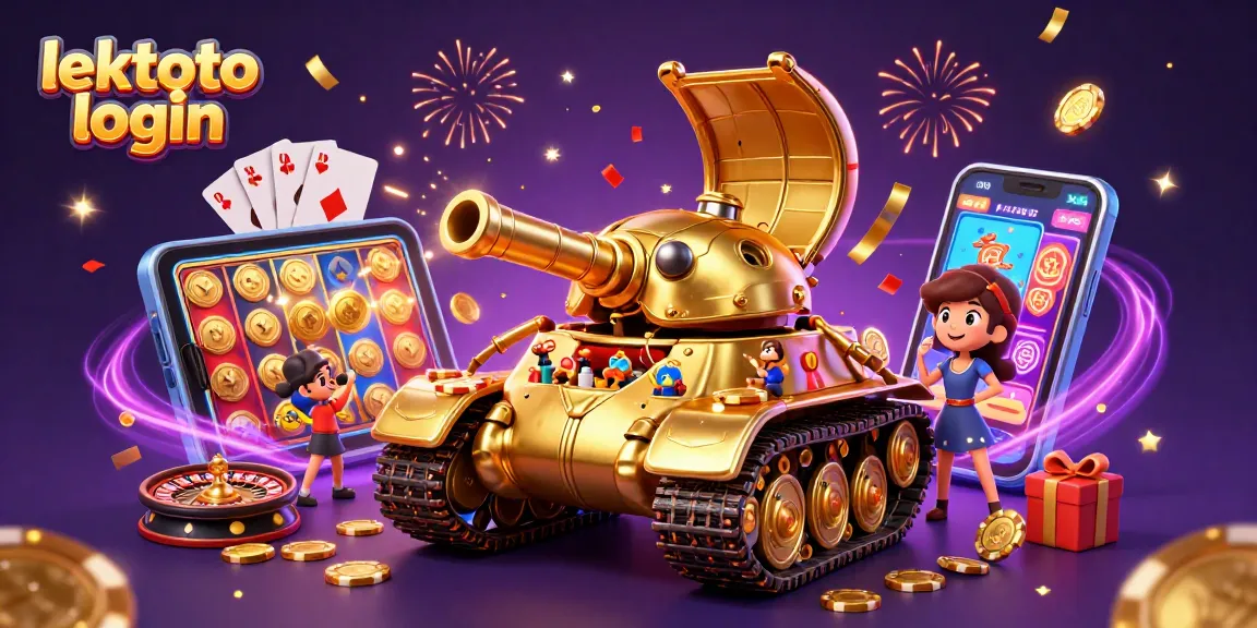 Experience the excitement of lektoto login with a vibrant 3D casino illustration showcasing dynamic gaming elements.