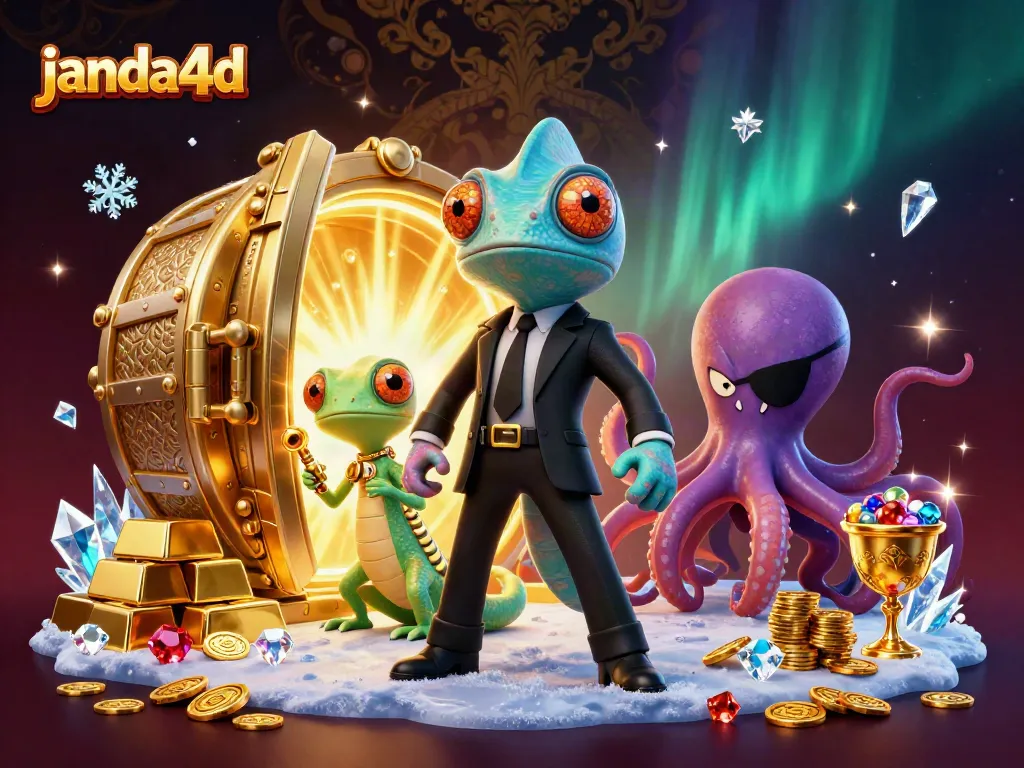 JANDA4D meraih jackpot dengan chameleon rahasia, gecko cerdas, dan gurita jahat di kasino