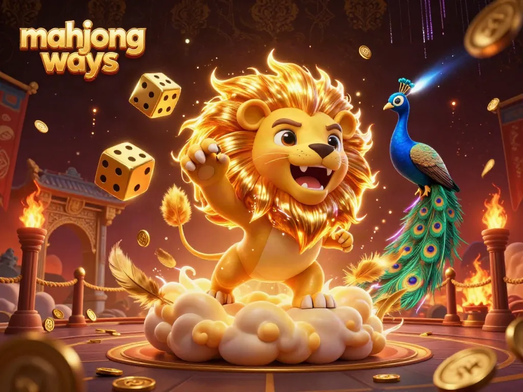 Experience the thrilling mahjong ways action in a vibrant 3D digital illustration filled with casino elements.