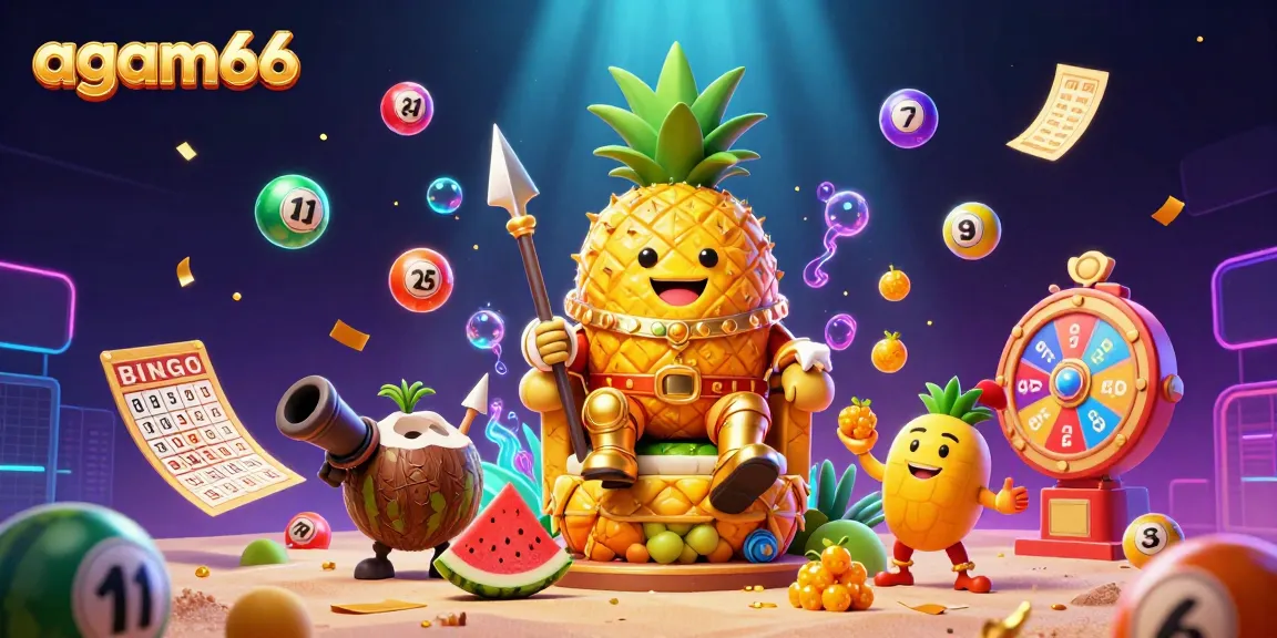 Place your bets with the vibrant agam66 golden pineapple king in this 3D casino extravaganza.