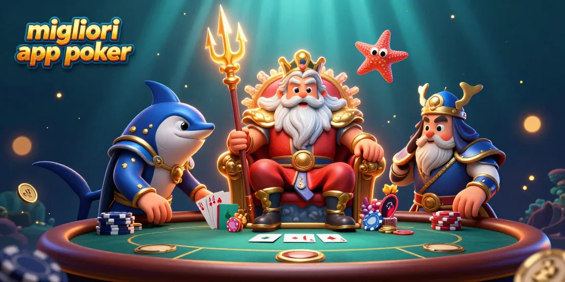 Migliori app poker: gioca a carte con Neptune e i suoi amici sotto il mare.