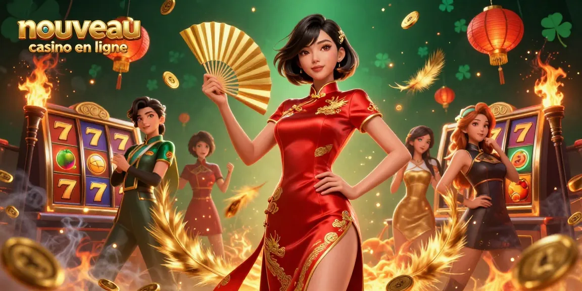 Découvrez l'excitation du nouveau casino en ligne avec des rouleaux de machines à sous vibrants au milieu de pièces d'or et d'une ambiance festive.