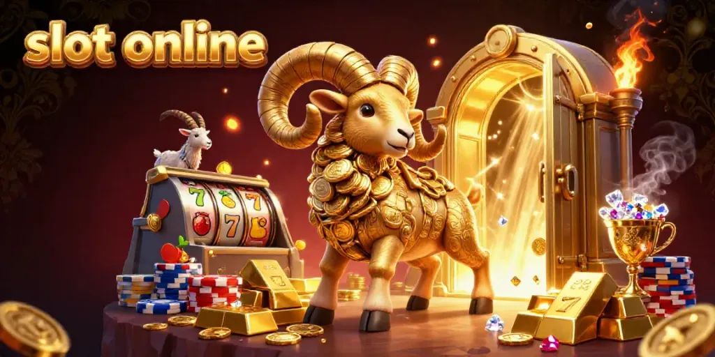 Mesin slot online berkilauan dikelilingi oleh ratusan koin emas dan berlian yang menunggu untuk dimenangkan.
