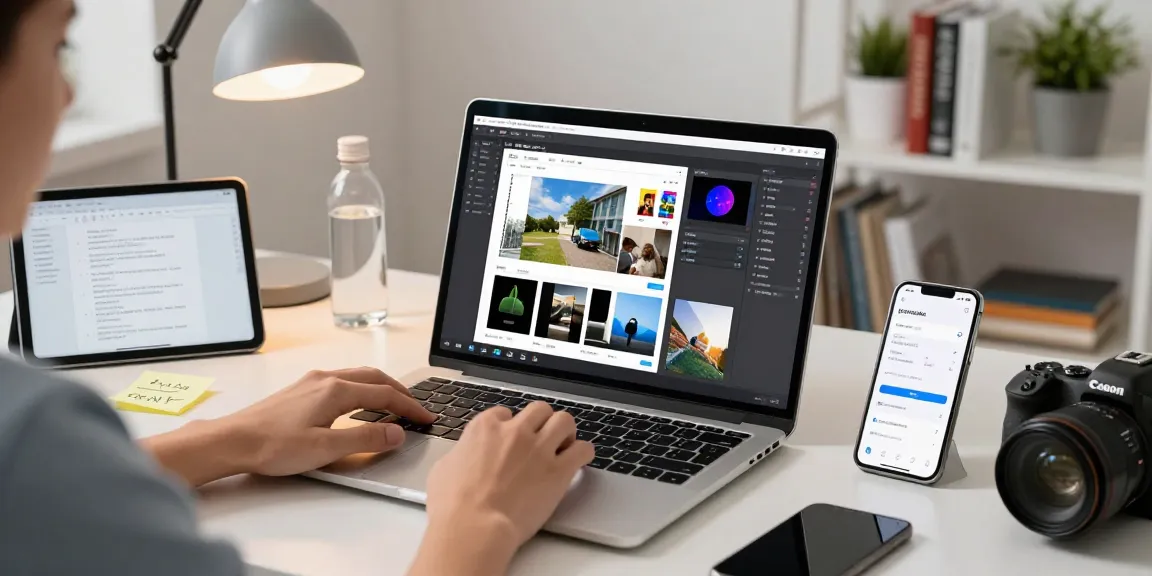 User analyzing results with a free ai detector in a modern digital workspace, showcasing image formats and analysis tools.