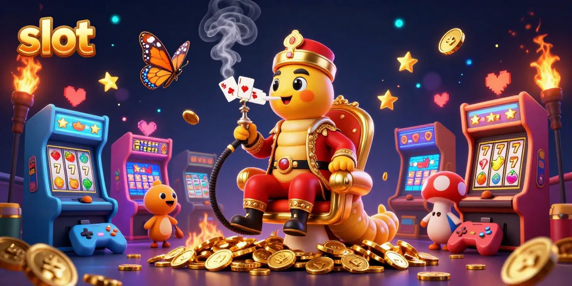Memenangkan slot dengan slot dan simbol menarik lainnya dalam ilustrasi kasino digital.