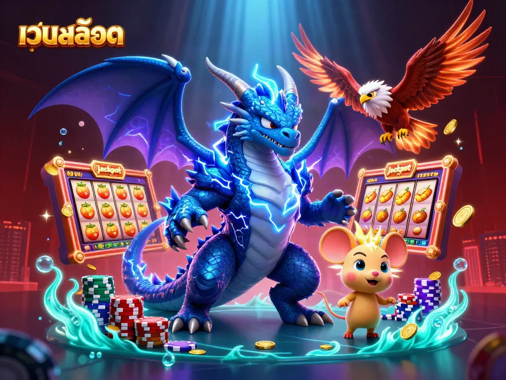 เกมสล็อต เว็บสล็อต ที่เต็มไปด้วยสัญลักษณ์และสีสันสดใสในบรรยากาศคาสิโนที่น่าตื่นเต้น