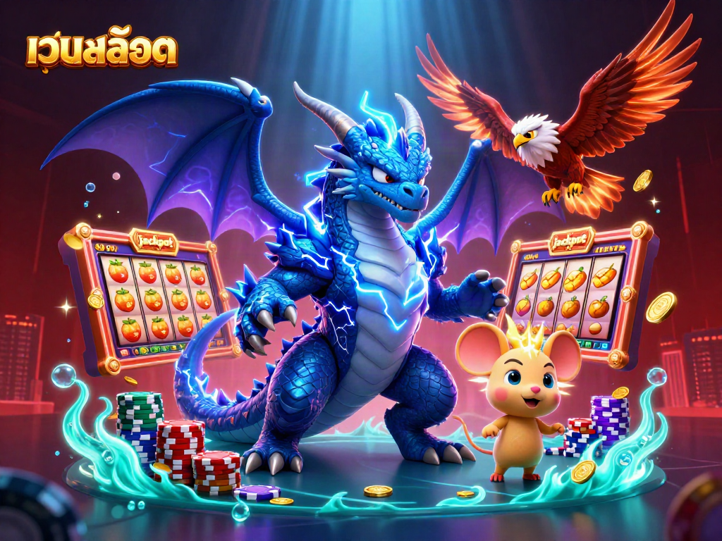 เกมสล็อต เว็บสล็อต ที่เต็มไปด้วยสัญลักษณ์และสีสันสดใสในบรรยากาศคาสิโนที่น่าตื่นเต้น