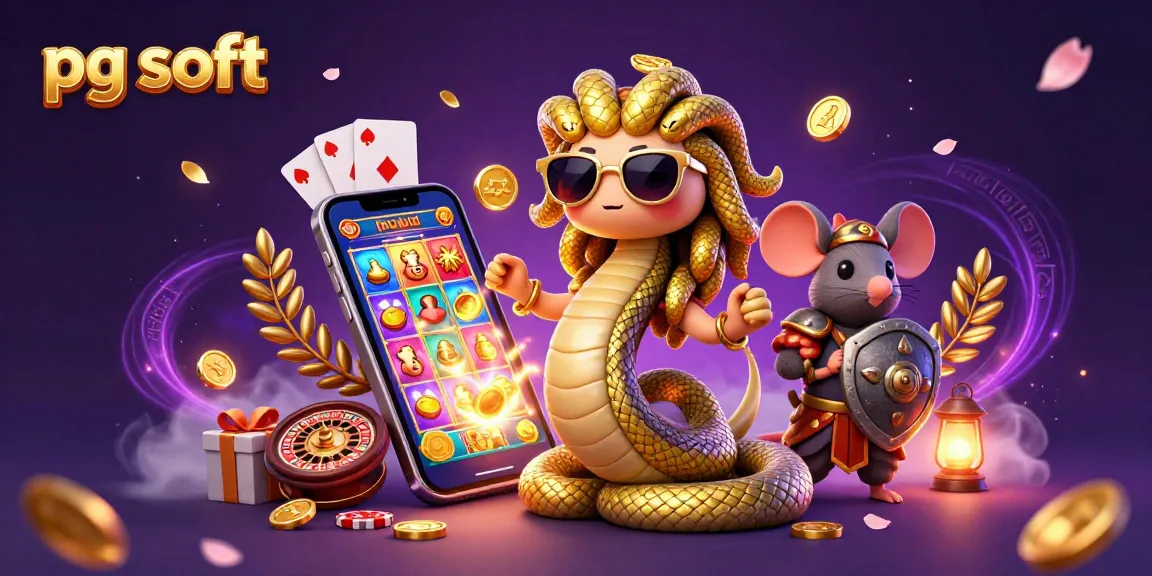 Experience exciting gameplay with pg soft, featuring Medusa and a warrior in a vibrant casino scene.