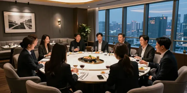 강남 구구단에서 다양한 모임을 위한 세련된 회의실 장면
