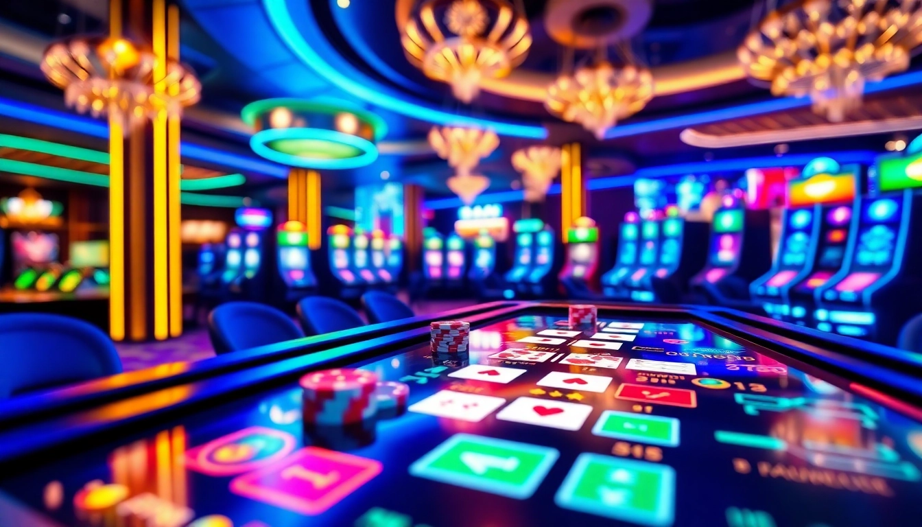 Online casino UK gameplay with a modern interactive gaming table and vibrant visuals.