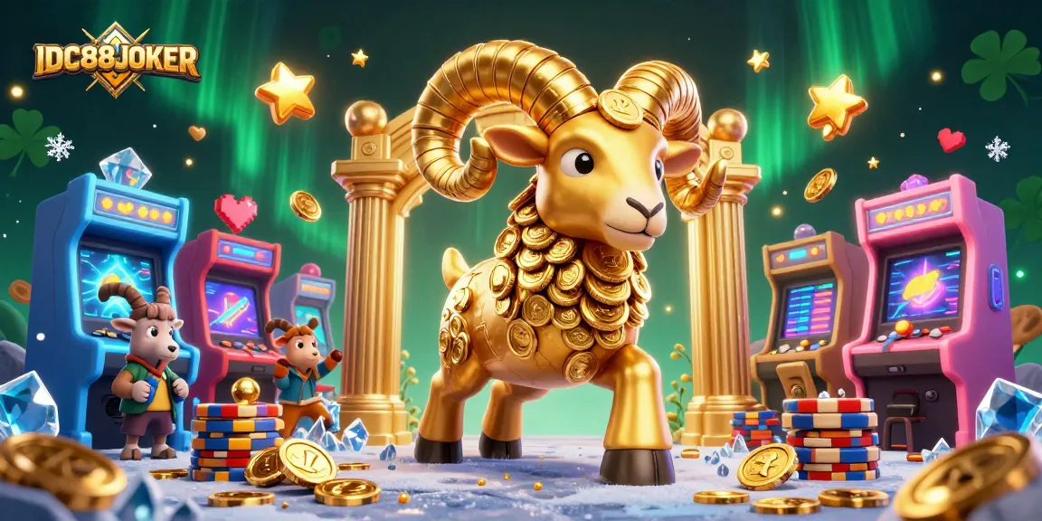 Win big with IDC88JOKER's vibrant 3D casino scene showcasing colorful game elements.