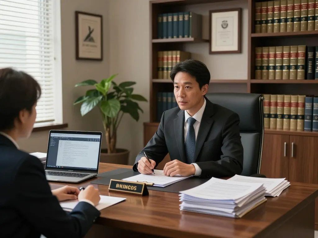 Attorneys in USA providing professional legal consultation in a modern office setting.