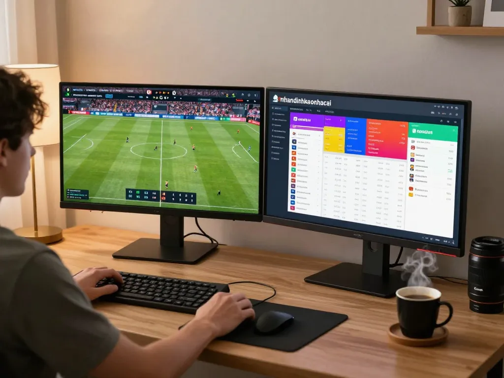 Engaging online betting session on nhandinhkeonhacai, displaying live soccer odds and matches.