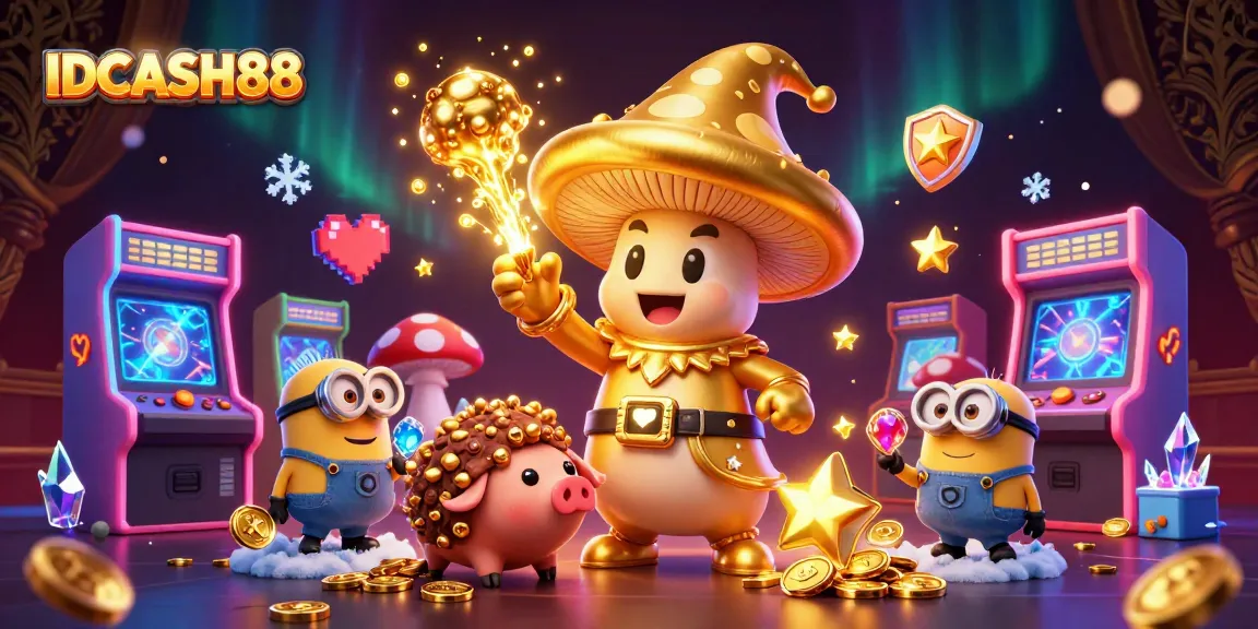 Engage with IDCASH88's exciting gaming experience featuring enchanted characters, vibrant visuals, and casino elements.