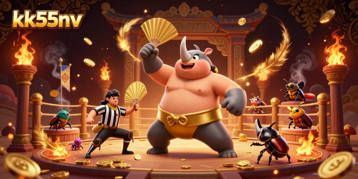 Experience the excitement of kk55nv with a dynamic showdown of cartoon champions in a thrilling casino scene.