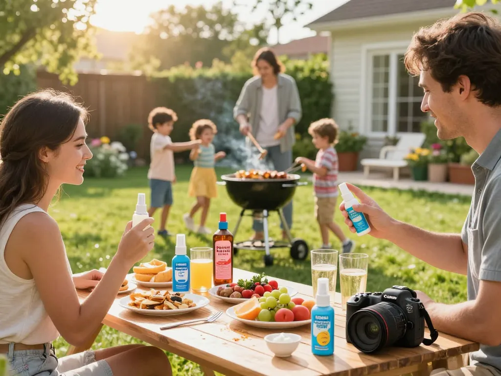 Family enjoying outdoor picnic while using the Best Mosquito Repellent products to ensure comfort.