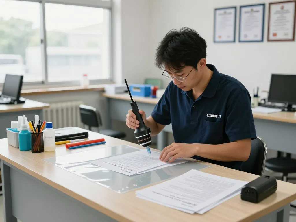 Bóc ép plastic tại hà nội, expert technician utilizing advanced chemical methods for safe document restoration.