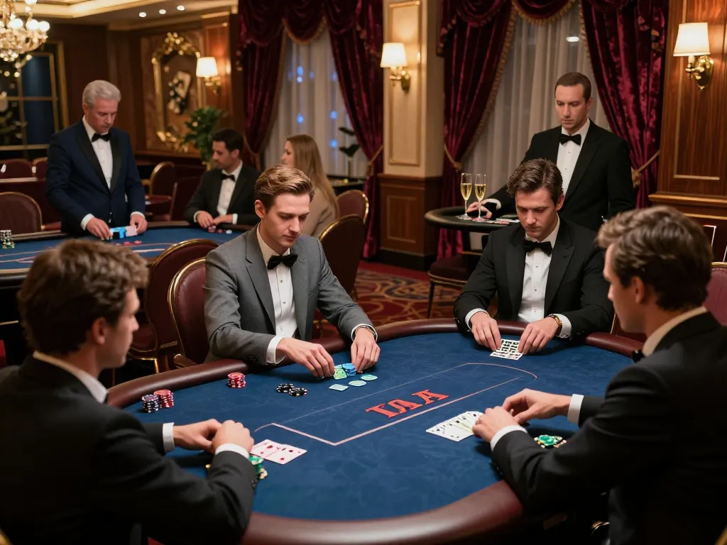 VIP win exclusive poker experience as players engage in high-stakes action in a luxurious casino.