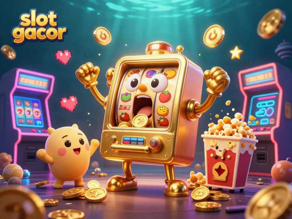 Simulasi bermain slot gacor dengan mesin slot emas dan efek visual menarik untuk menarik pemain.