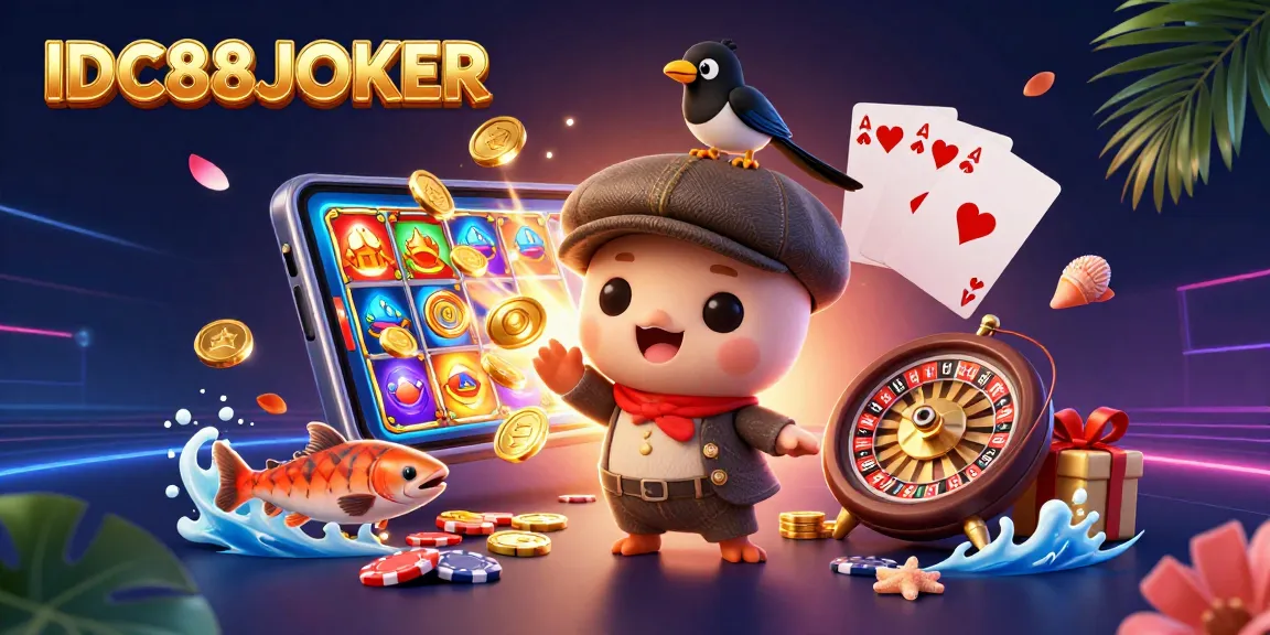 Experience thrilling gameplay with IDC88JOKER's captivating slot designs and cartoon characters.