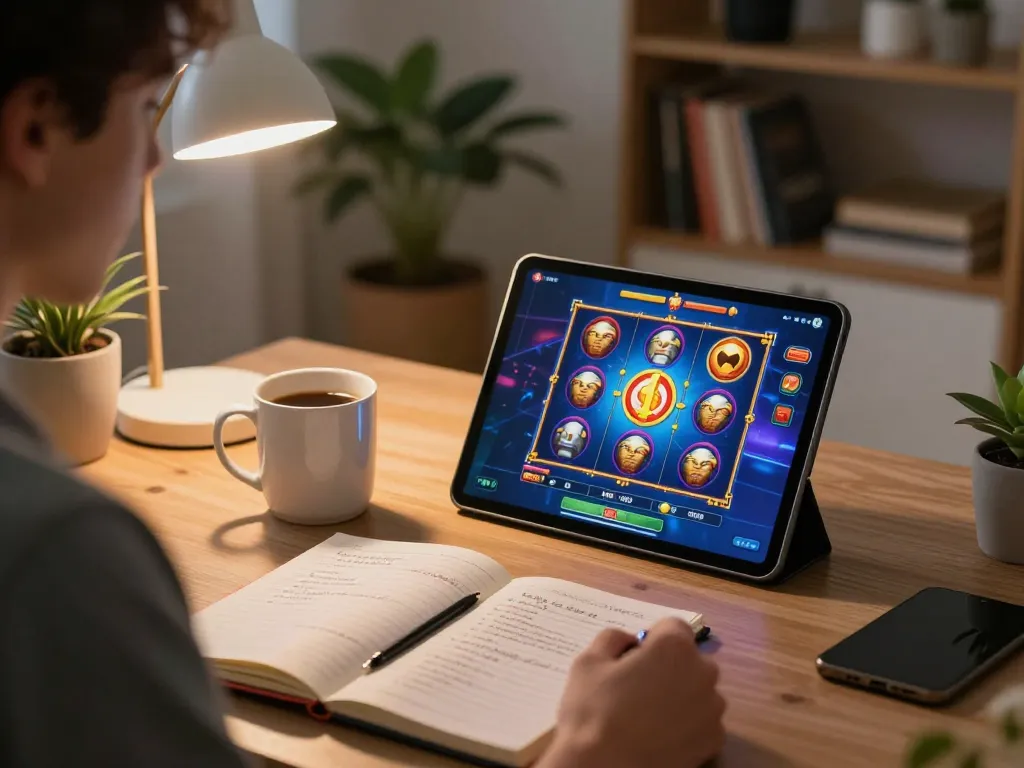 Engage in deposit 1000 strategies while enjoying a lively online slot game setup at home with warm ambiance.