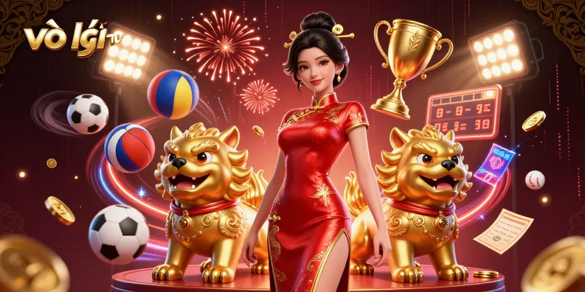 Engage with the vibrant world of vào lưới tv, where dynamic sports elements and an elegant woman celebrate the excitement of live sports streaming.