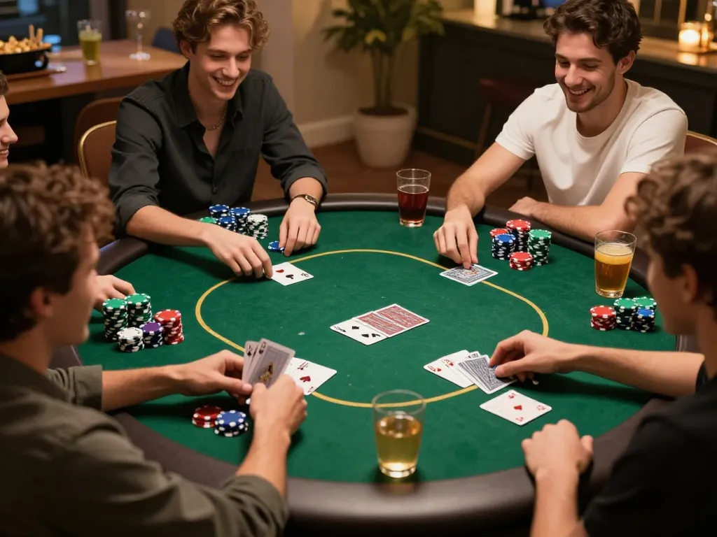 Players at home enjoying poker with friends, showcasing the community and strategy behind cloud-africa gambling.