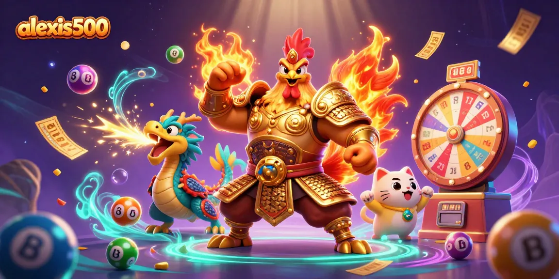 Engage with alexis500 in a colorful, dynamic gambling scene featuring characters and casino elements.