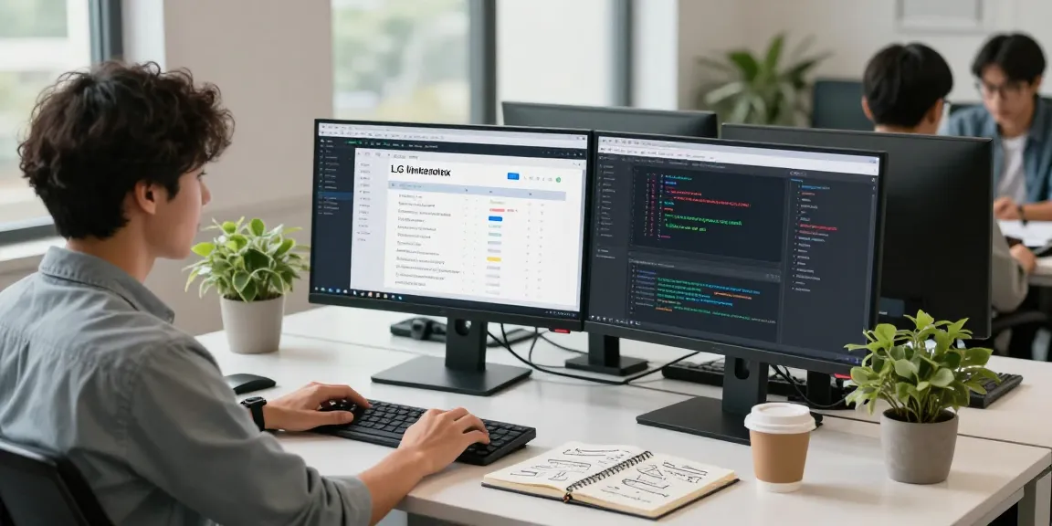 Modern workspace depicting LLG link indexing strategies with SEO analytics tools and a focused professional.