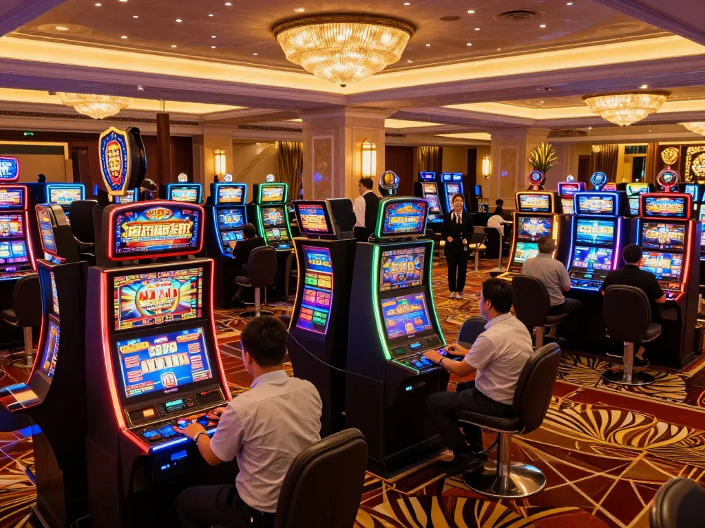 Players enjoying high-energy slots at QH88go casino, showcasing vibrant gaming action