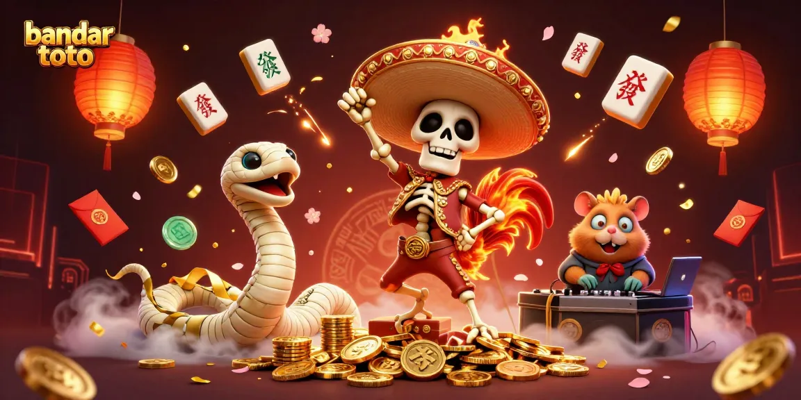 Experience thrilling wins with bandar toto in this vibrant casino-themed illustration.