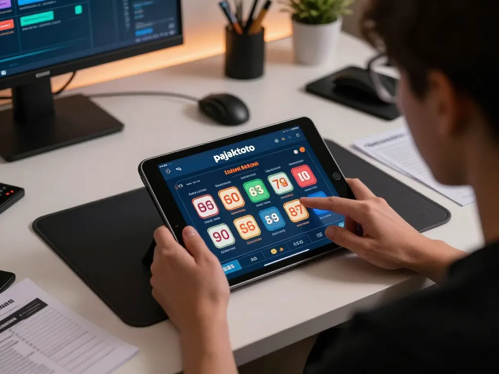 Engage with online gaming using the pajaktoto link interface in a well-lit home office setting.