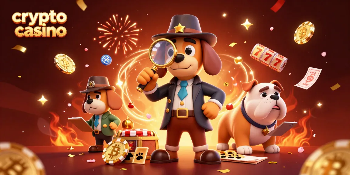 Gioca nel crypto casino mentre vinci con slot e Bitcoin, accompagnato da un cane detective.