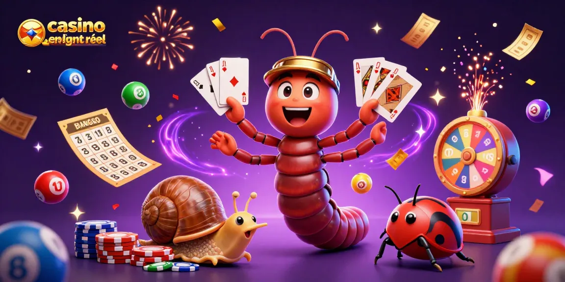 Jouez dans un casino en ligne argent réel avec un marchand millipède et une ambiance festive.