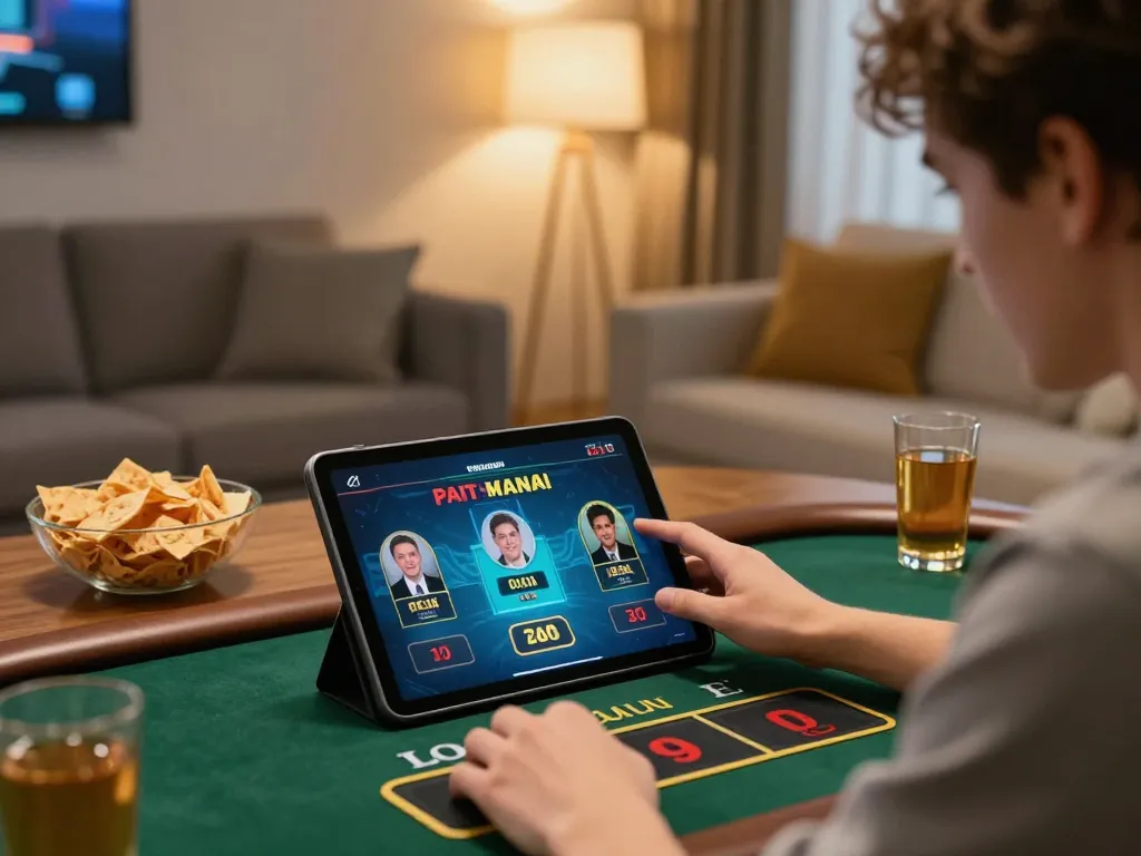ilvidx player enjoying live dealer game on tablet in a cozy home