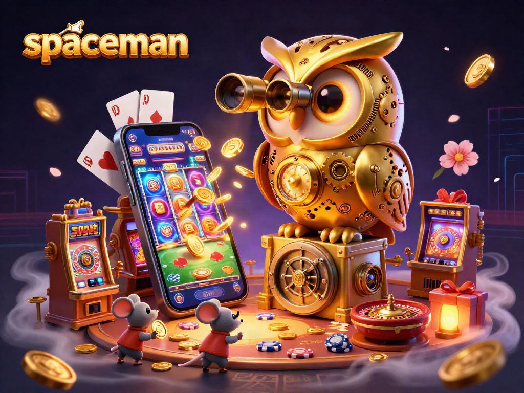 Spin the reels with spaceman in a vibrant 3D casino scene, featuring bright colors and engaging elements.