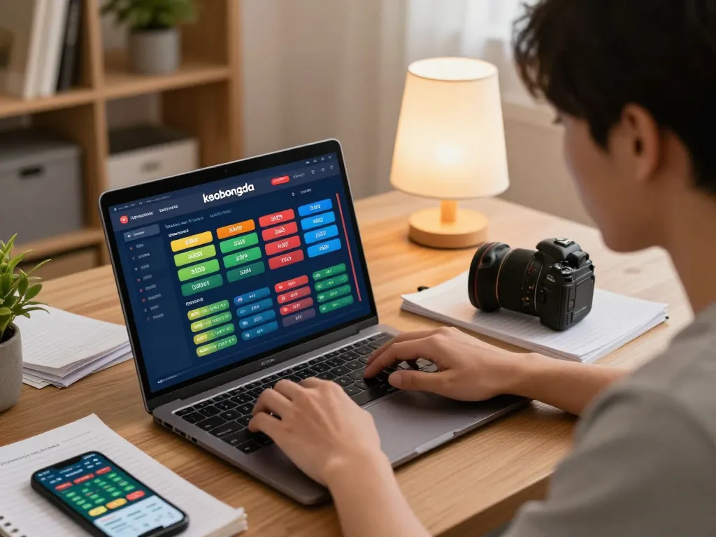 Betting strategies on keobongda interface displayed on a laptop during an online gaming session.