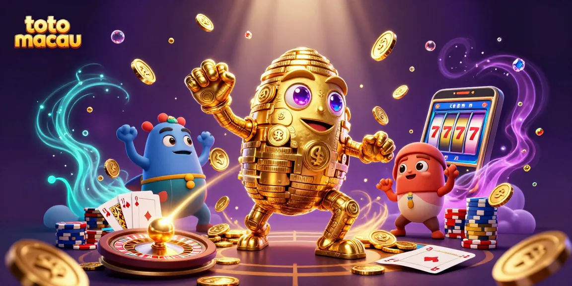 Menang dengan toto macau: ilustrasi kasino digital dengan elemen yang kaya dan menarik.