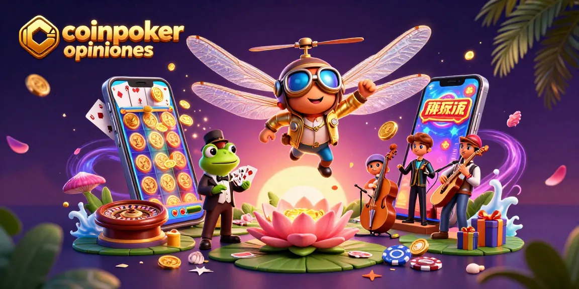 Scopri le coinpoker opinioni in un'illustrazione viva di poker tra un drago e croupier, con elementi di gioco dinamici.