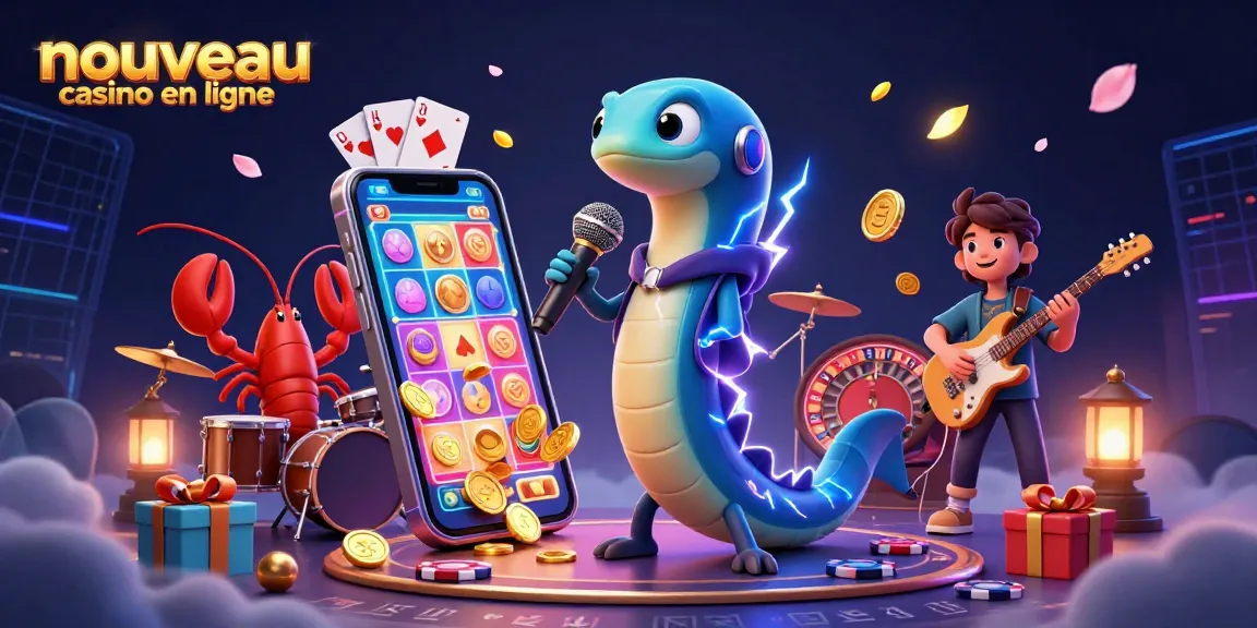 Engagez-vous dans la scène dynamique d'un nouveau casino en ligne mettant en avant un DJ anguille électrique, des homards, des hippocampes et des éléments de casino palpitants.