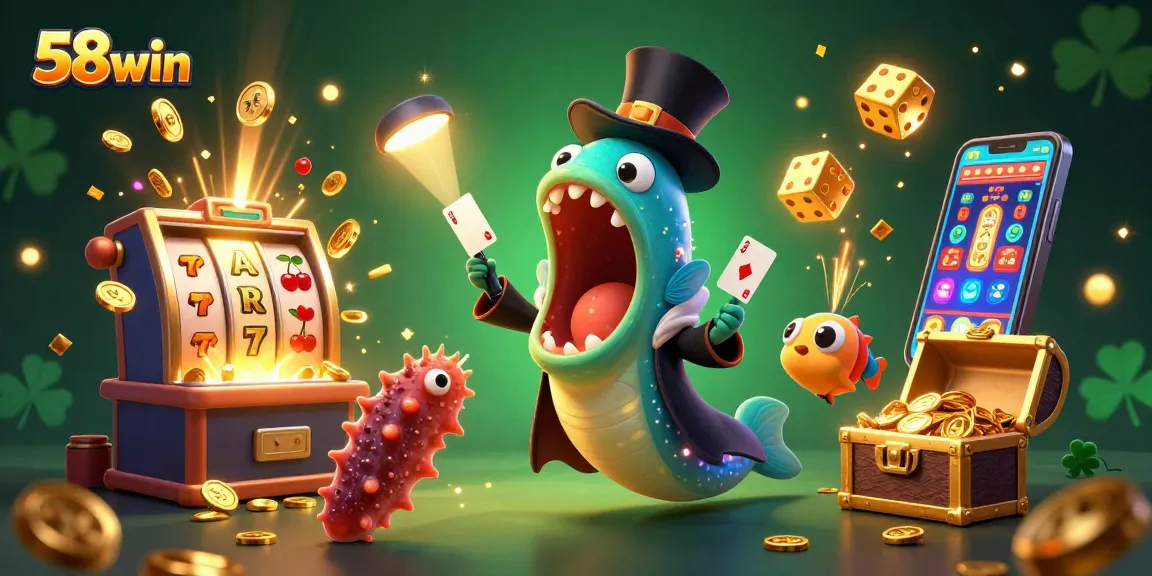 Experience thrilling gambling action in 58win with dynamic slot machines and animated sea creatures.