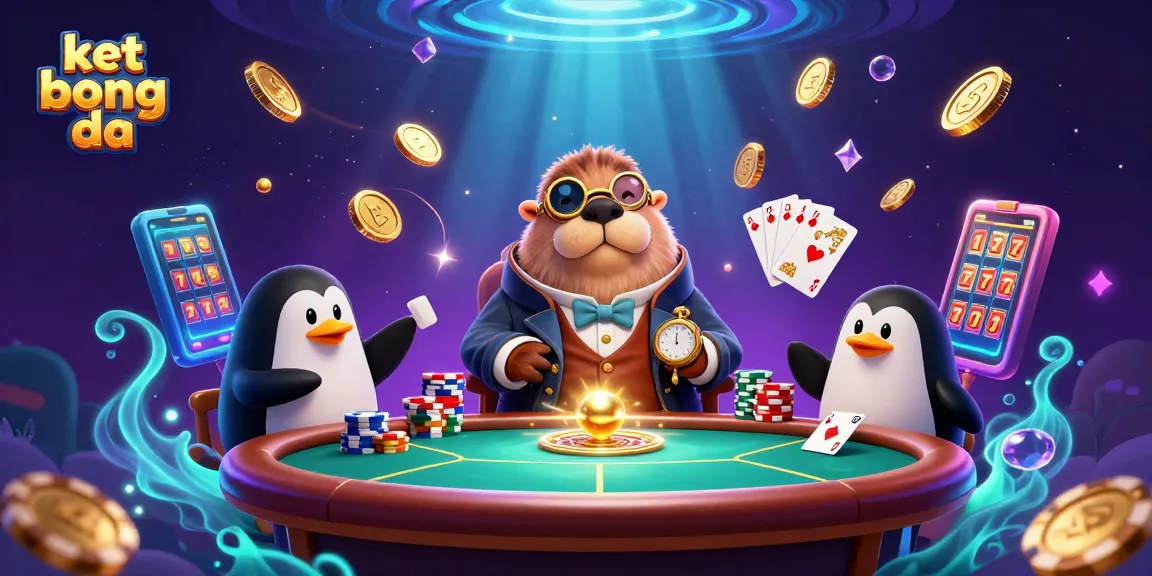 Experience ket qua bong da with a jolly walrus and friends at an underwater poker scene.