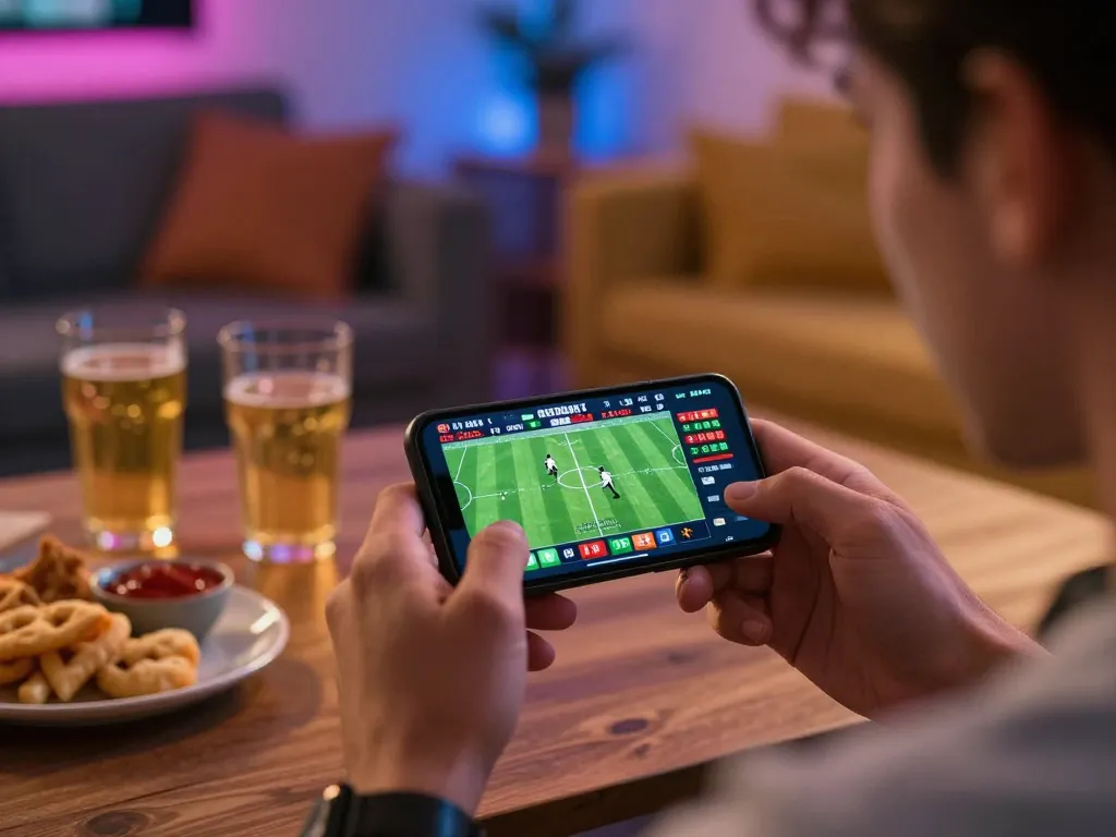 Place a bet on live football matches using luongsontvz options shown on smartphone screen.