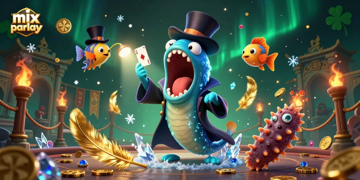 Experience mix parlay excitement with a magical underwater gambling scene featuring unique sea creatures.