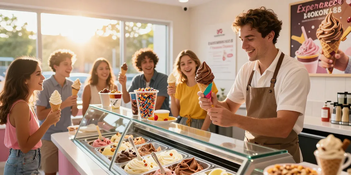 Discover the joy of ROKOK88 link login with vibrant ice cream flavors in a lively parlor.