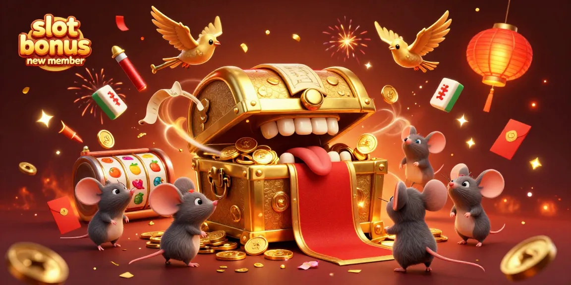 Experience the thrill of a slot bonus new member with this dynamic casino-themed illustration.